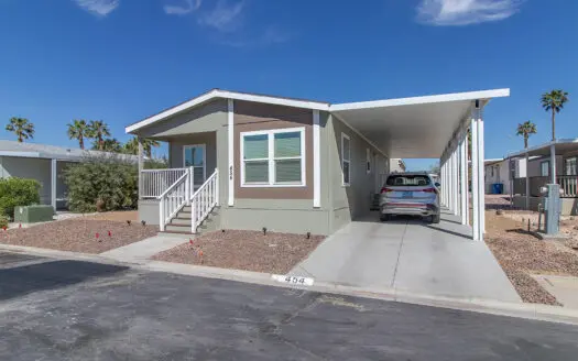 2023 24x52 3 bedroom 2 bath manufactured home For Sale Tropicana Palms Mobile Home Park 6420 e Tropicana Ave. Las vegas NV 89122 abcmobilehomes.com (702) 641-4444