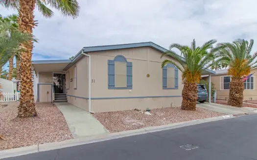 26x60 3 bedroom 2 bathroom mobile home For Sale in Tropicana Palms 55+ Gated Manufactured Home Community - 6420 E. Tropicana Ave. Las Vegas, NV 89122 abcmobilehomes.com (702) 641-4444