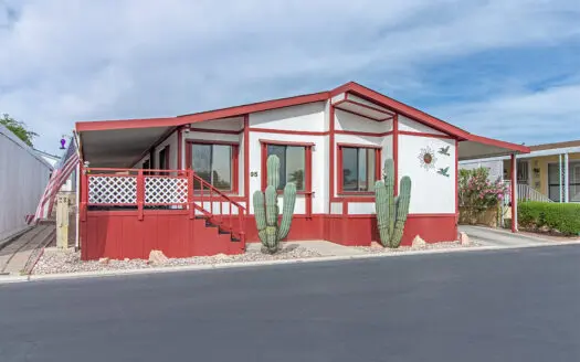 28x60 2 bedroom 2 bathroom mobile home for sale in Flamingo West 55+ Gated Mobile Home Community - 8122 W. Flamingo Rd. Las Vegas, NV 89147. abcmobilehomes.com (702) 641-4444