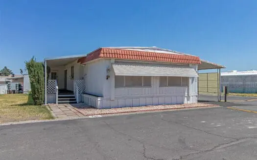 Very affordable 24x57 2-bedroom 2 bathroom Las Vegas mobile home for sale in Sandhill Valley 55+ community move-in ready. abcobilehomes.com (702) 641-4444