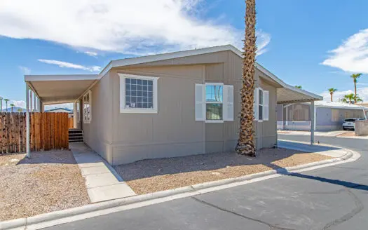 2004 fully refurbished 28x54 2-bedroom-2.5-bath mobile home for sale in Tropicana Palms 55+ Gated Mobile Home Park 6410 E. Tropicana Ave. Las Vegas, NV 89122. ABC Mobile Homes