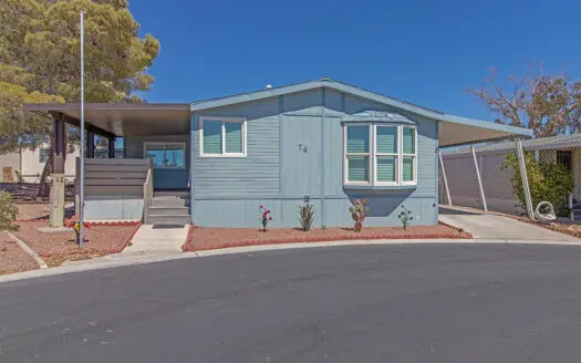 Triple-wide 2 bedroom 2 bathroom plus den mobile home for sale in flamingo West 55+ Gated Mobile home Community - 8122 W. Flamingo Rd. Las Vegas, NV 89147. ABC Mobile Homes