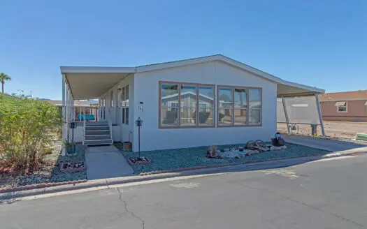 Affordable move-in ready 24x56 2-bedroom 2-bath Tropicana Palms mobile home for sale. ABC Mobile Homes
