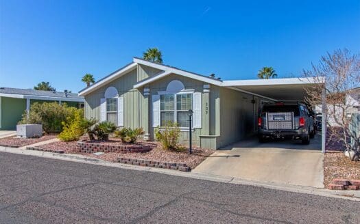 1994 Fleetwood 27x61 3 bedroom 2 bathroom manufactured home For Sale in Mountain View Gated 55+ Mobile Home Park - 137 Vance Ct. Henderson NV 89074 abcmobilehomes.com (702) 641-4444